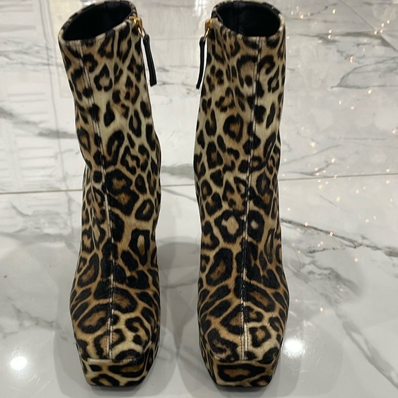GIUSEPPE ZANOTTI LEOPARD PRINT ANKLE BOOTS WITH BLOCK HEEL - Picture 6 of 11